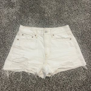 American Eagle white jean shorts